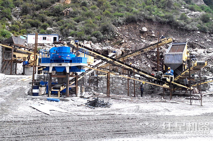 vsi制砂機用戶生產(chǎn)現(xiàn)場，多個現(xiàn)場提供就近參觀